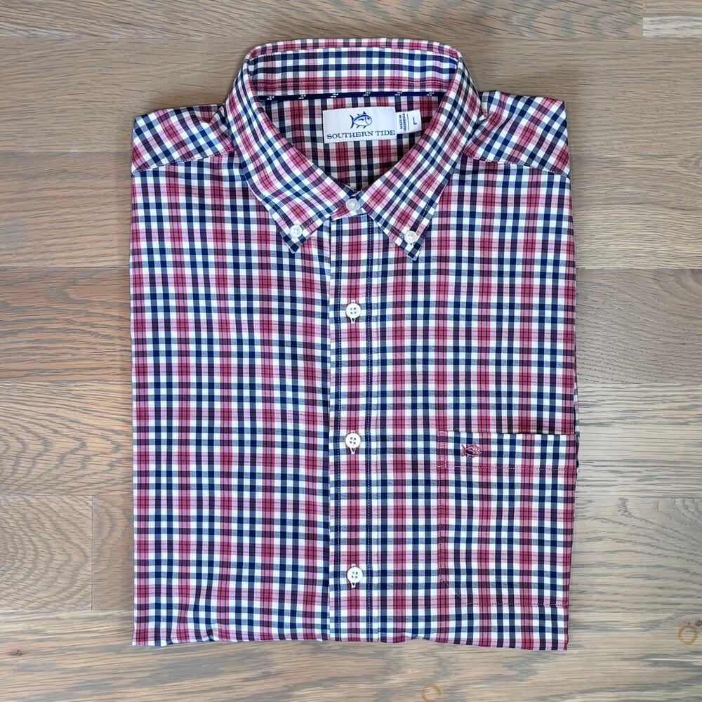 Southern Tide Brrr Intercoastal Shirt Performance Stretch Plaid Mens Size Large - Picture 9 of 10